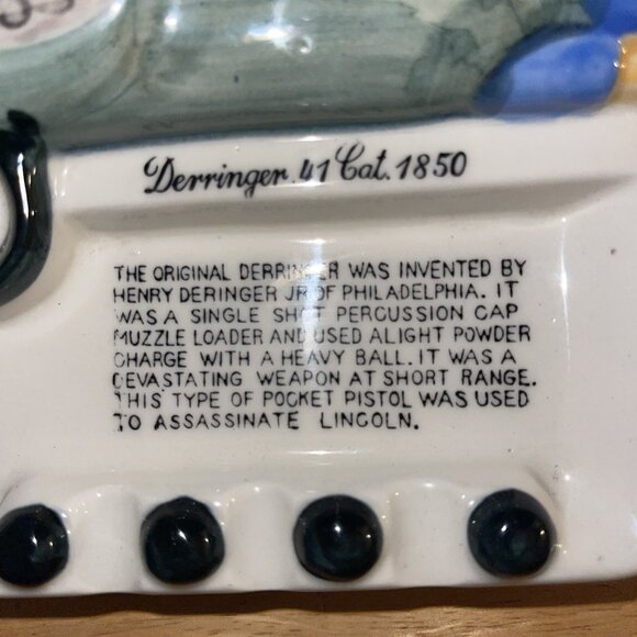 Vintage Derringer .41 Cal. 1850 ceramic Ashtray by Contemporary Ceramics - Picture 2 of 7